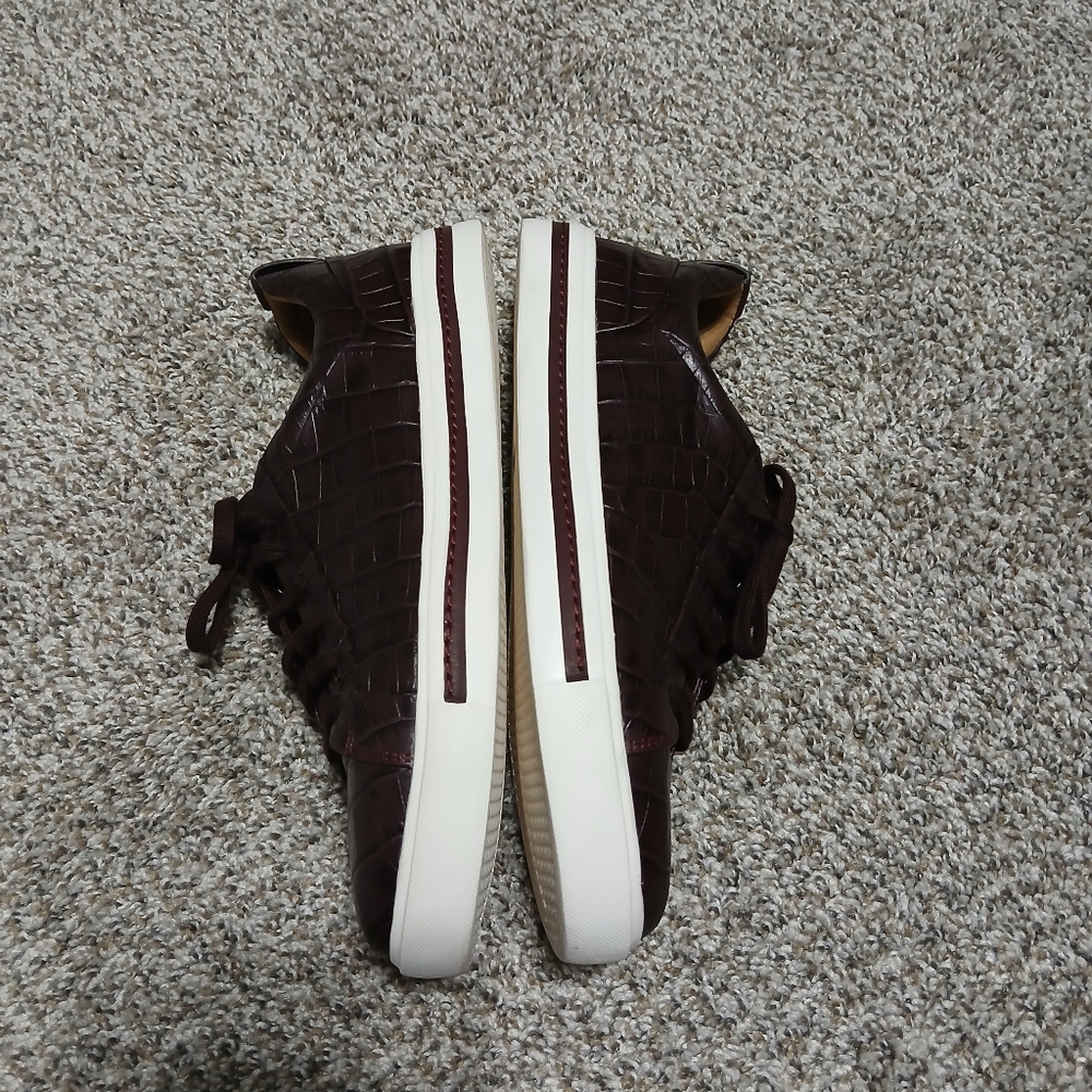 Clarks Women's Derby‎ Brown Low-Top Leather Tennis Shoes Sneaekrs  9 - Picture 10 of 14